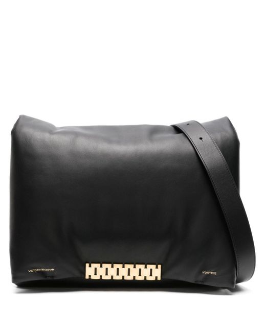 Victoria Beckham Black Puffy Jumbo Chain Shoulder Bag