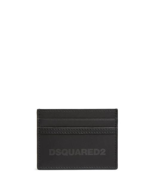 DSquared² Black Logo-Print Card Holder for men
