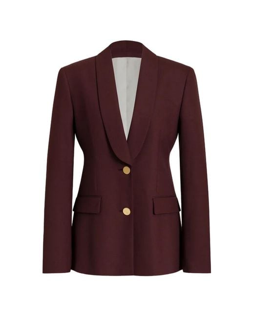 Alberta Ferretti Purple Shawl-Lapel Button-Up Blazer