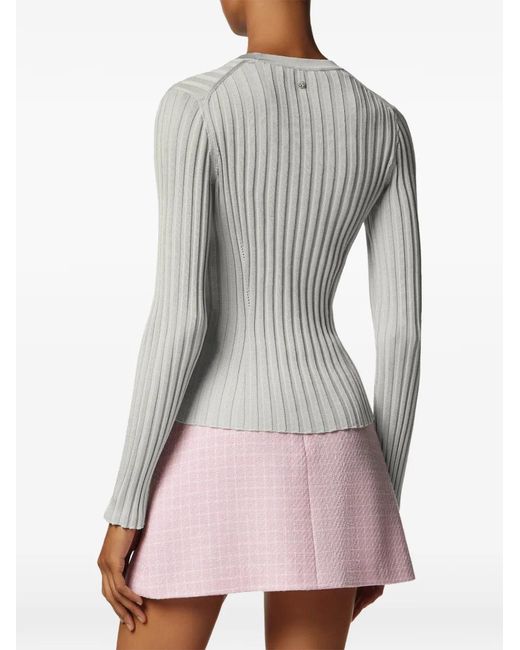 Pull À Design Côtelé Versace en coloris Gray