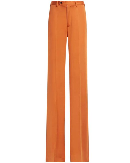 Marni Orange Pantalon Droit À Plis Marqués