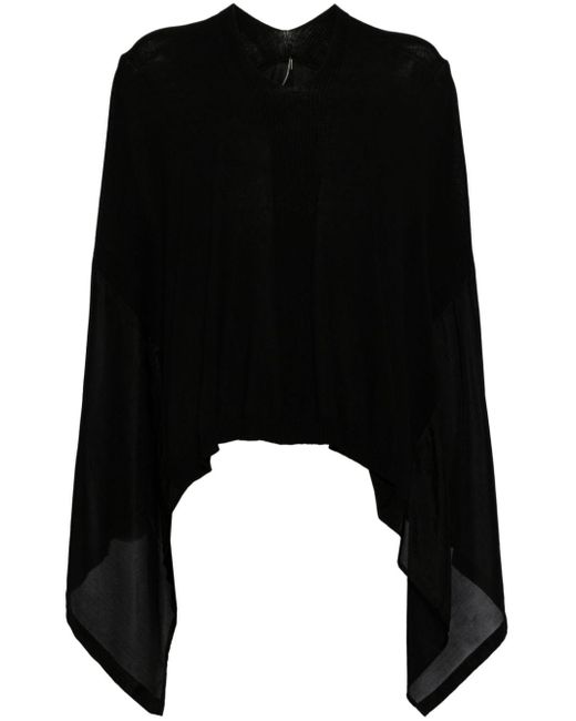 Masnada Black Asymmetrische Bluse mit Drapierung