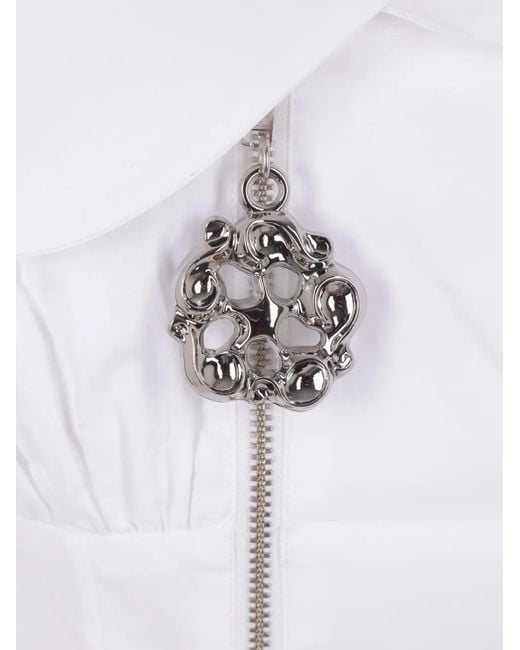 Chopova Lowena White Spike Pleated Blouse