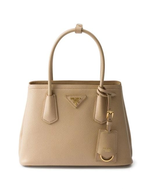 Prada Natural Kleiner Double Saffiano-Tote Bag