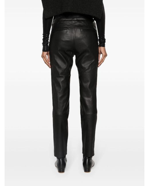 Isabel Marant Black Skinny-leg Leather Trousers