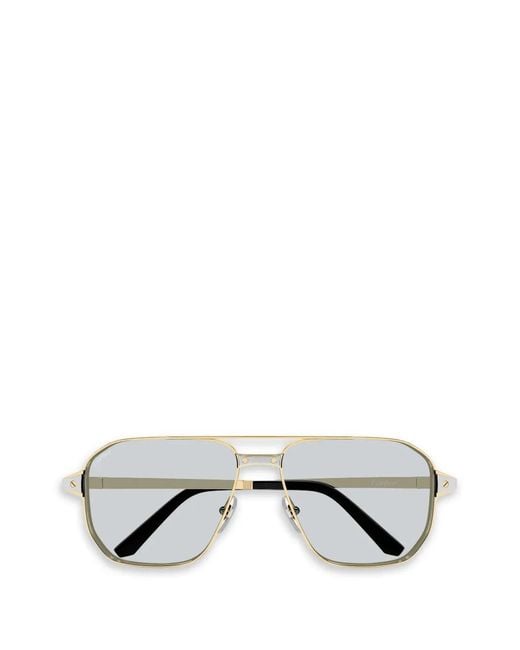 Cartier Metallic Pilot Sunglasses for men