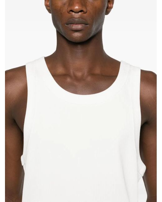 Notrainproof White Fine-Ribbed Tank Top for men
