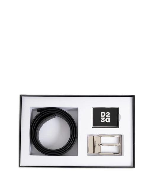 DSquared² White Logo-Buckle Belt for men