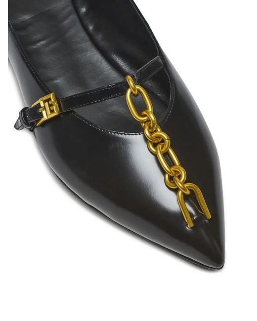 Balmain Black Sync Ballet Flats
