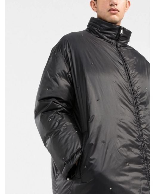 Valentino Garavani Black Reversible Rockstud Puffer Jacket for men