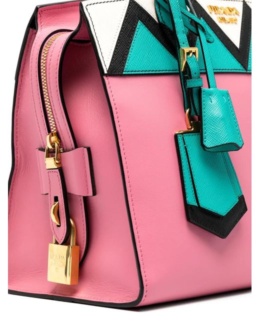 Prada Pink Padlock-Detail Tote Bag