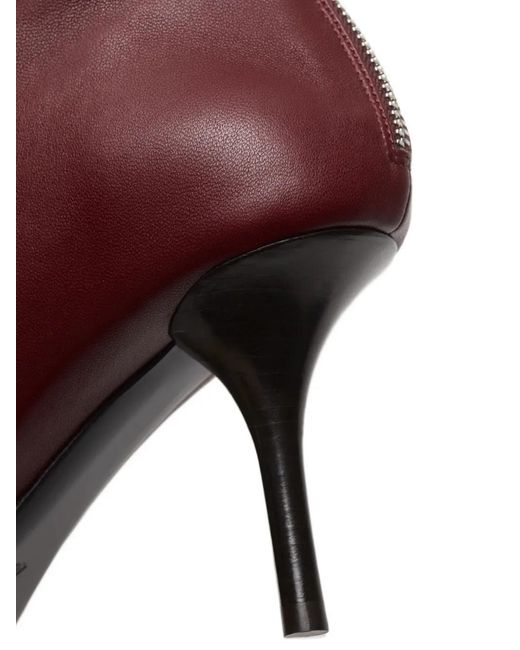 Acne Purple 75Mm Zip Leather Boots