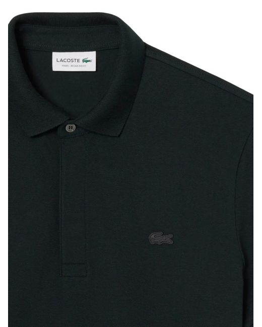 Lacoste Black Logo-Patch Polo Shirt for men