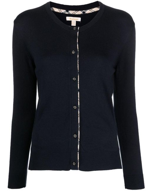Barbour Elbowpatch Cotton Cardigan in Black Lyst UK