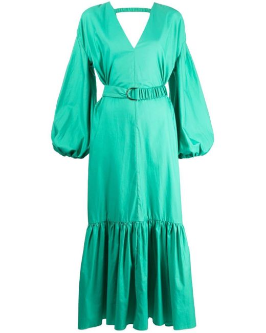 Acler Green Springer Belted Maxi Dress