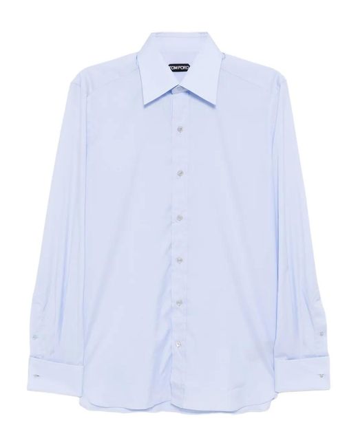Tom Ford Blue Gingham Shirt for men
