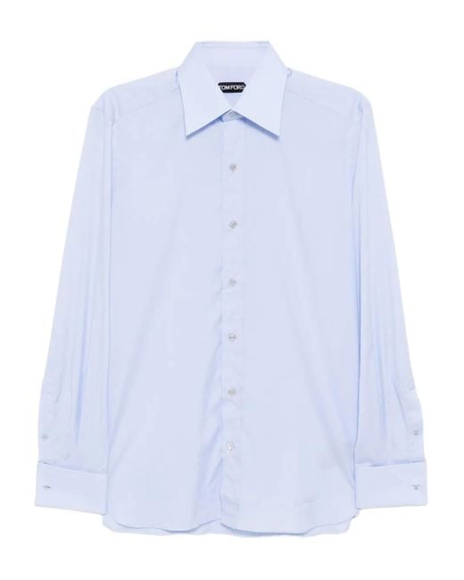 Tom Ford Blue Gingham Shirt for men