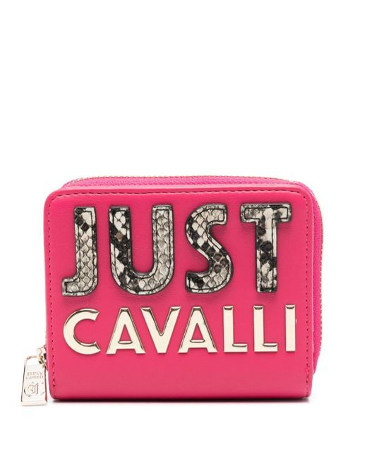 Cartera con letras del logo Just Cavalli de color Pink