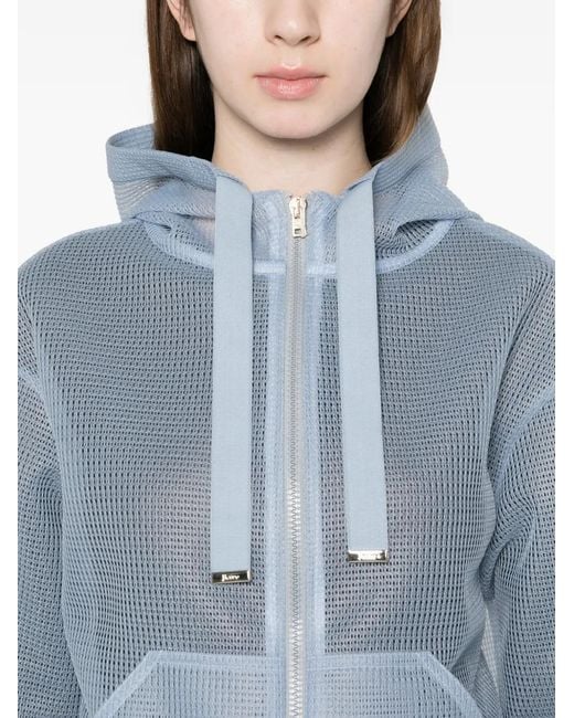 Giacca Semi Trasparente Con Cappuccio di Herno in Blue