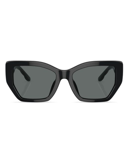 Tory Burch Black Logo-plaque Cat-eye Frame Sunglasses