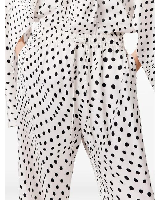 Stella McCartney White Polka-Dot Drawstring-Waist Trousers