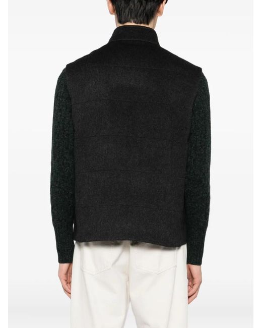 N.Peal Cashmere Black Belgravia Gilet for men