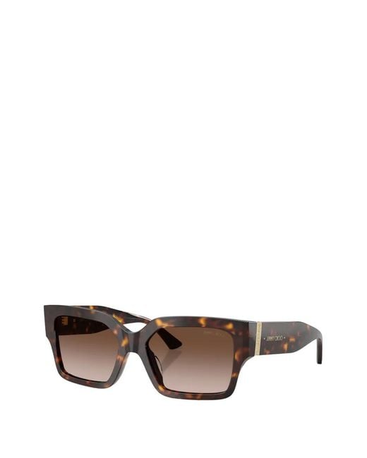 Jimmy Choo Brown Rectangular-Frame Sunglasses