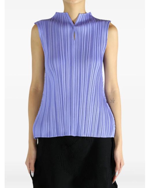 Pleats Please Issey Miyake Blue Pleated Pp58Jk281 Top
