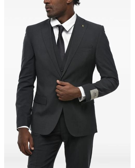 Corneliani Black Single-Breasted Suit for men