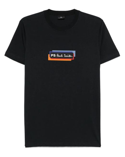 Paul Smith Black Logo-Print T-Shirt for men