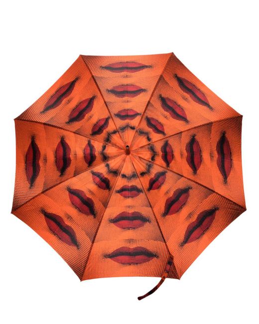 Fornasetti Paraplu Met Abstracte Print in het Orange