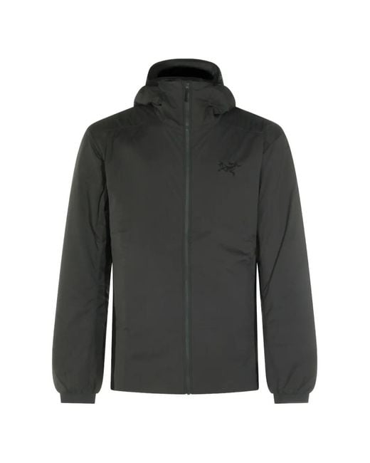 Arc'teryx Gray Atom Logo-Embroidered Hooded Jacket for men