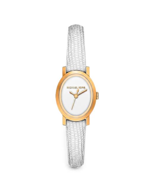 Michael Kors White Montre Maude 22 Mm À Boîtier Ovale