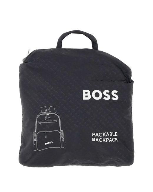 Boss Blue Foldable Packable Backpack for men