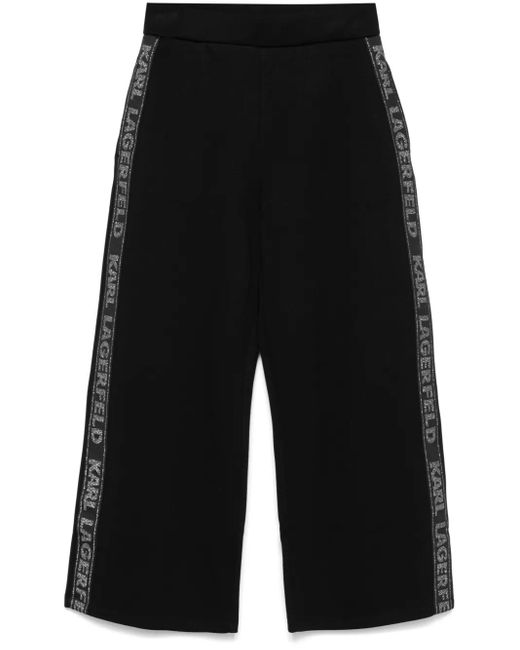 Karl Lagerfeld Broek Met Logoband En Glitters in het Black