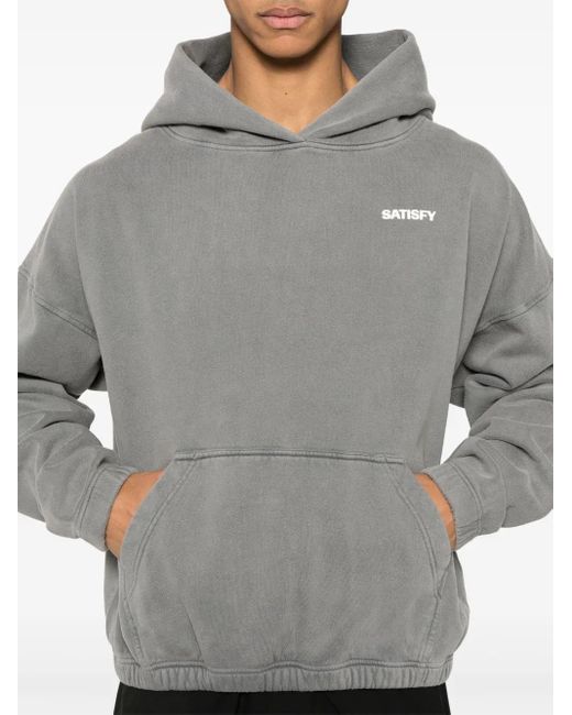 Felpa Softcell Con Cappuccio di Satisfy in Gray da Uomo