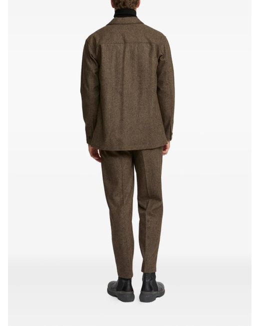 Yves Salomon Green Tweed Shirt Jacket for men