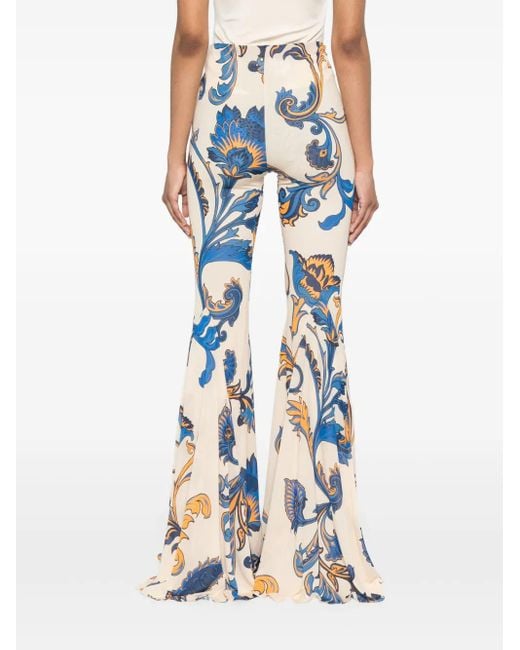 Etro Blue All-Over-Print Trousers