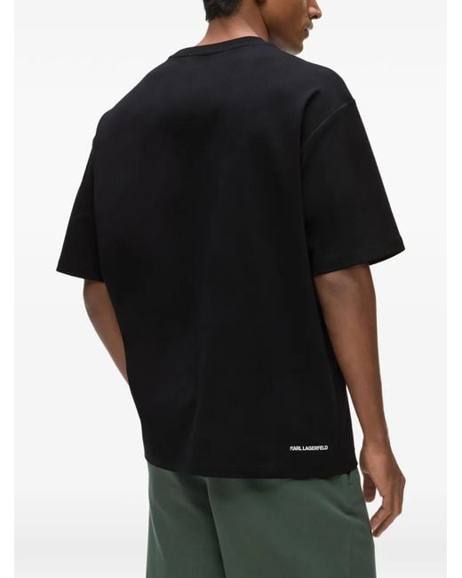 Karl Lagerfeld Relaxed Villa La Vigie T-Shirt in het Black voor heren