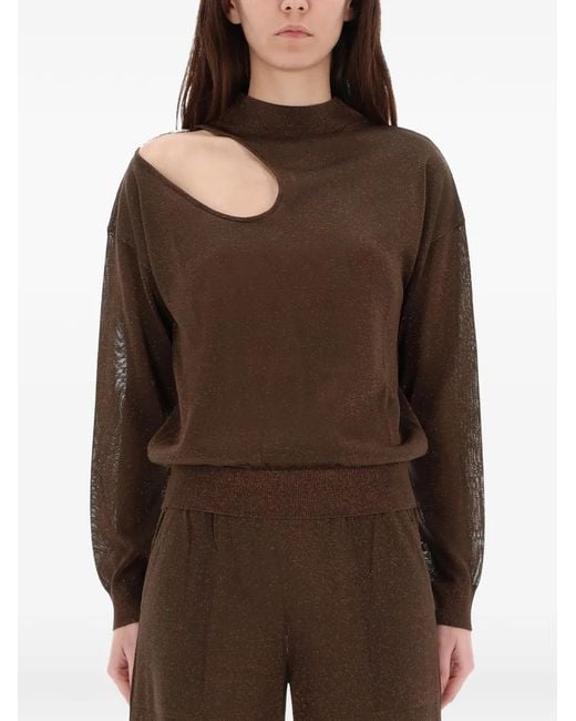 Circus Hotel Brown Cut-Out Top