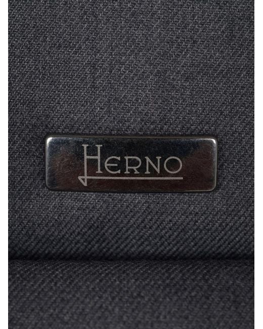 Herno Gray High-Neck Single-Breasted Coat for men