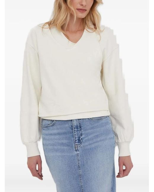 Sisley White Cut-Out Layered Sweater