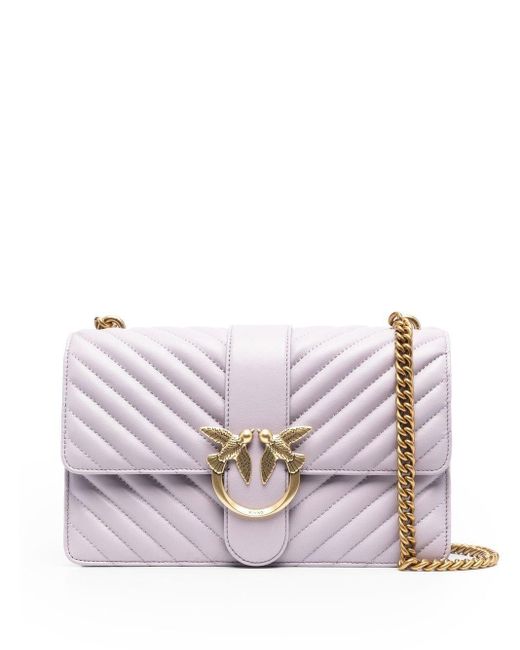 Pinko Leather Love Classic Icon Quilted Crossbody Bag in Purple Lyst