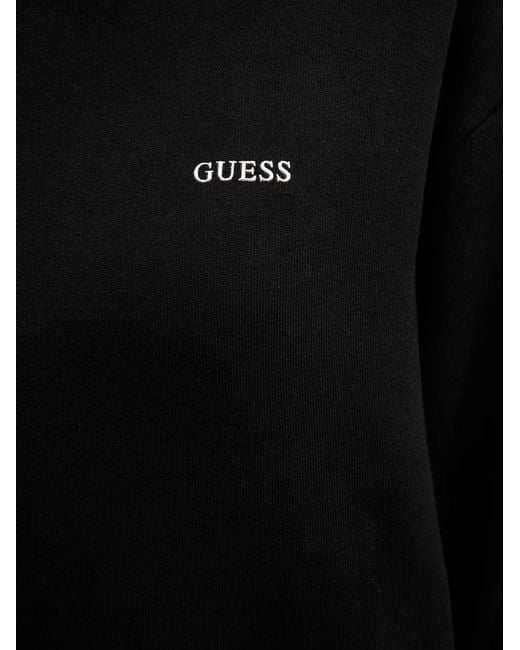 Guess Black Nat Logo-Print Pouch-Pocket Hoodie