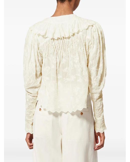 Isabel Marant White Cotton And Silk Top