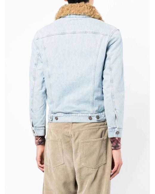ERL Blue Fur-Collared Denim Jacket