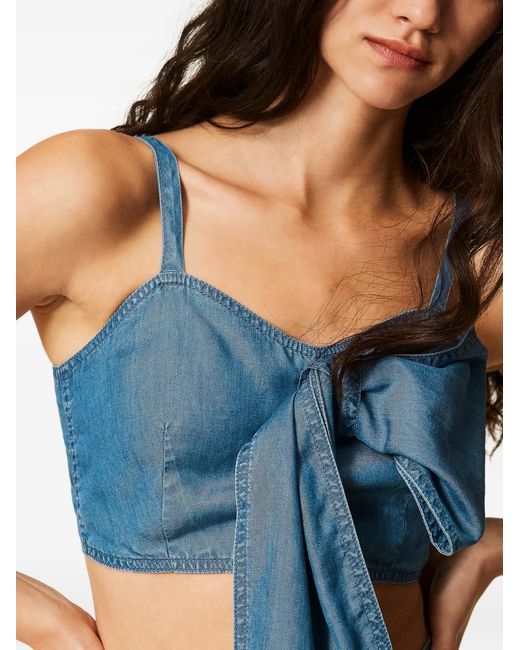 Twinset Blue Denim Bustier Top
