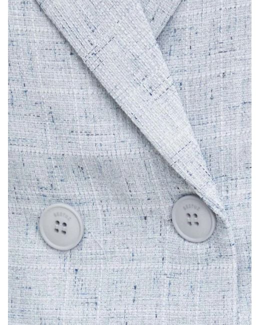 Gestuz Gray Double-Breasted Button Top