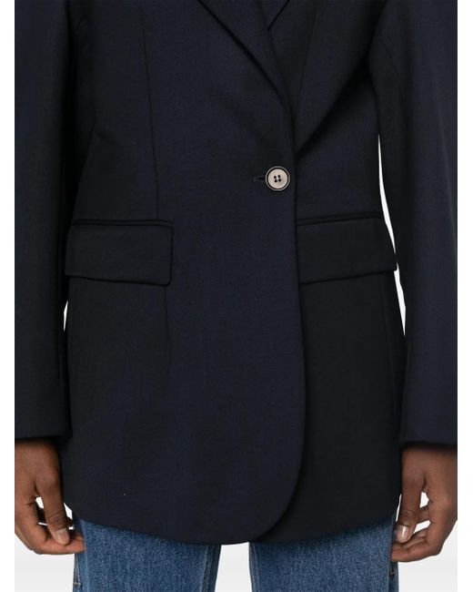 P.A.R.O.S.H. Blue Single-Breasted Virgin Wool Blazer