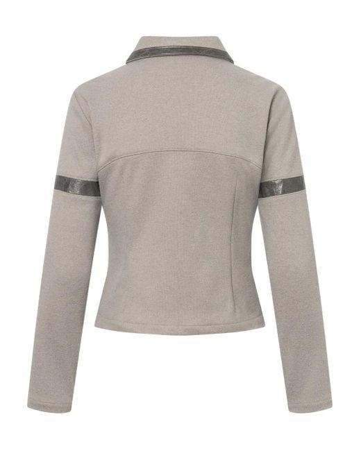 Elena Velez Gray Racer Zip-Front Jacket